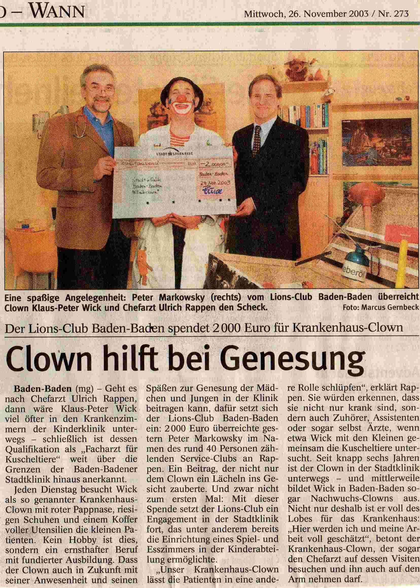 clowndoktor_badisches_tagblatt_november_2003